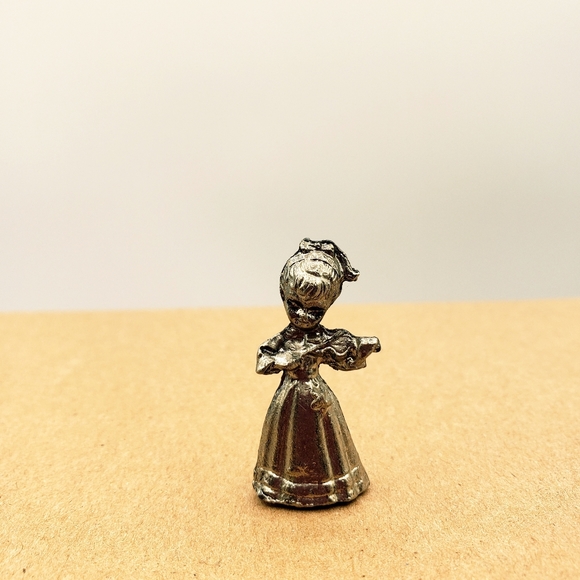 Miniature Pewter Figurines Angel Choir Girl, Violinist, Duck, Shadow Printer Box - Picture 2 of 8